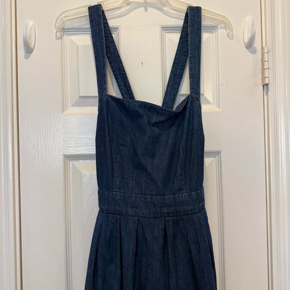 Gap Apron Denim Midi Dress Women’s 8 Tall Blue Buttons Pockets Feminine Cottage - Picture 5 of 14